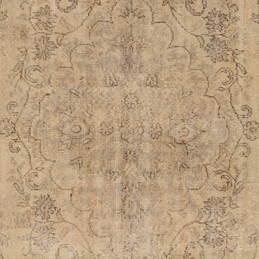 Vintage Medallion Design Hand-Knotted Anatolian Oushak Rug in Soft Colors
