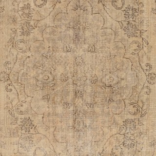 Vintage Medallion Design Hand-Knotted Anatolian Oushak Rug in Soft Colors