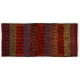 Vintage Handwoven Turkish Runner Kilim (Flat-weave) with Geometric Design. %100 Wool