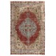 Vintage Hand Knotted Anatolian Oushak Area Rug with Medallion Design