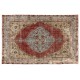 Vintage Hand Knotted Anatolian Oushak Area Rug with Medallion Design