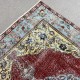 Vintage Hand Knotted Turkish Oushak Area Rug with Medallion Design