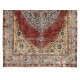 Vintage Hand Knotted Turkish Oushak Area Rug with Medallion Design