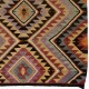 Vintage Handwoven Turkish Kilim, Geometric Diamond and Chevron Design Flatweave Rug, 100% Wool