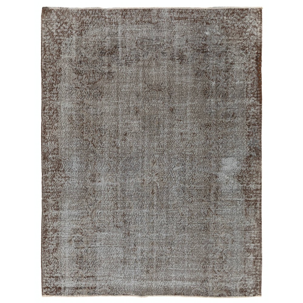Distressed Handmade Turkish Rug, Shabby Chic Style Gray Rug