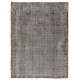 Distressed Handmade Turkish Rug, Shabby Chic Style Gray Rug