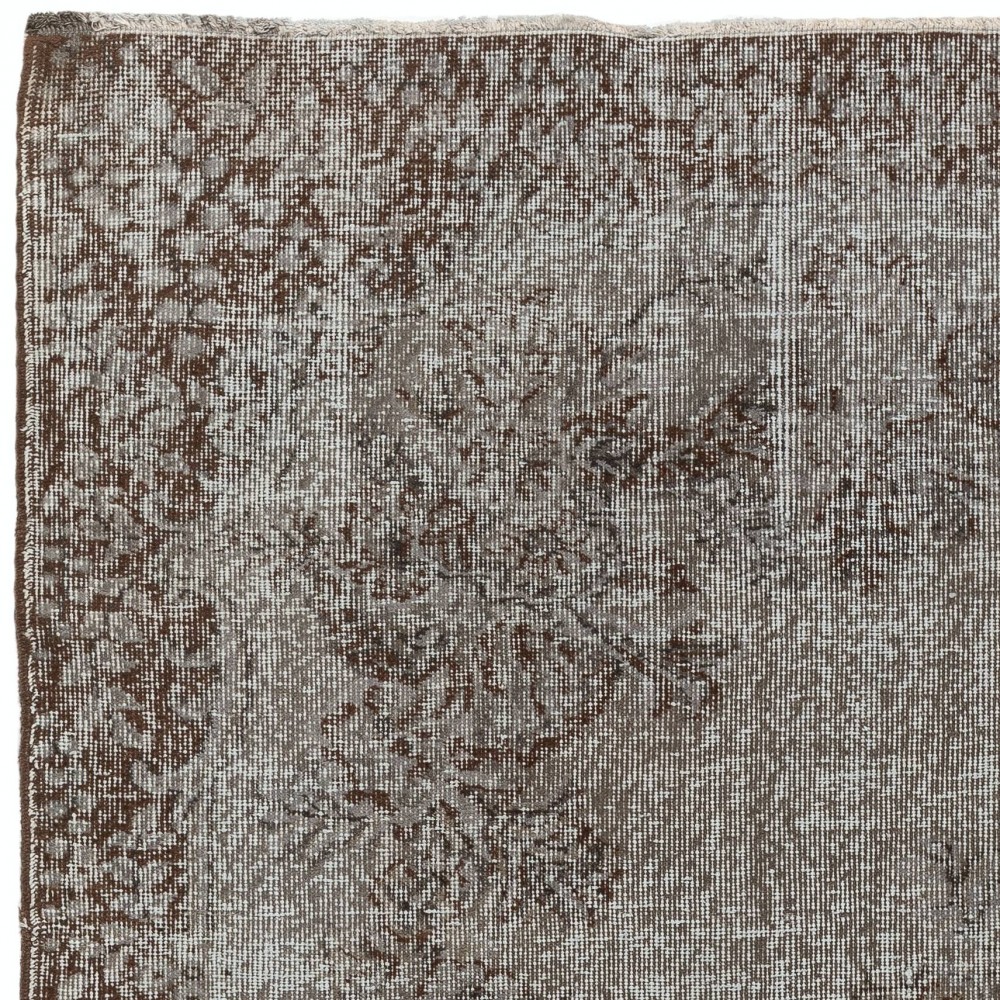 Distressed Handmade Turkish Rug, Shabby Chic Style Gray Rug