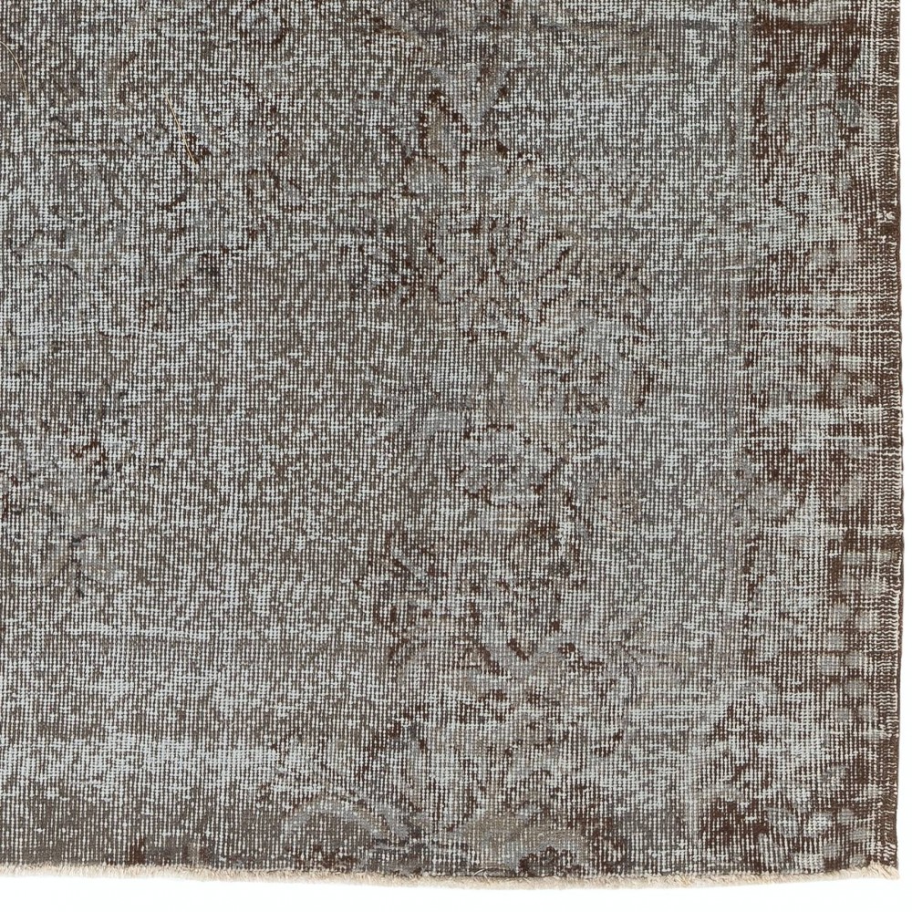 Distressed Handmade Turkish Rug, Shabby Chic Style Gray Rug