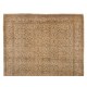 Hand-knotted Vintage Turkish Kyseri Area Rug in Beige & Brown with Floral Design