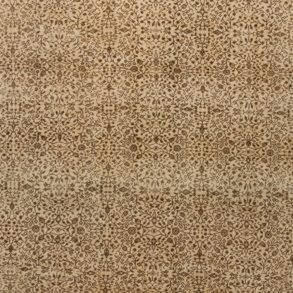 Hand-knotted Vintage Turkish Kyseri Area Rug in Beige & Brown with Floral Design Hand-knotted Vintage Turkish Kyseri Area Rug in Beige & Brown with Floral Design