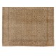Hand-knotted Vintage Turkish Kyseri Area Rug in Beige & Brown with Floral Design