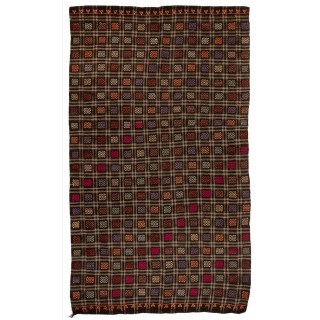 Multicolor Vintage Anatolian Jijim Kilim Rug. One of a Kind Hand-woven Carpet