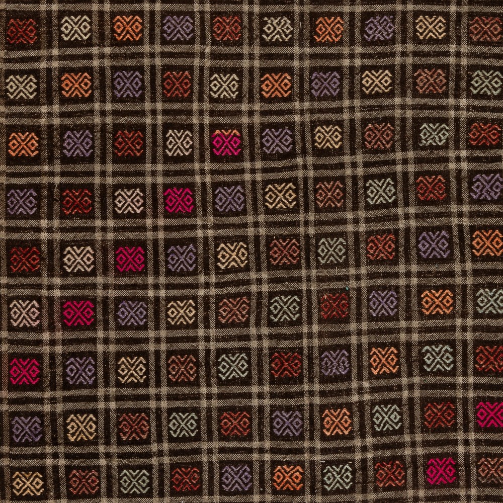 Vintage Handwoven Turkish Jijim Kilim, Multicolored Geometric Flatweave Rug, 100% Wool