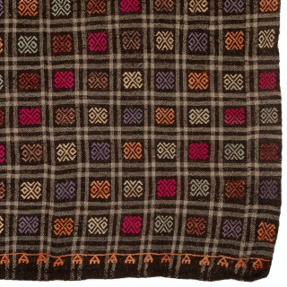 Vintage Handwoven Turkish Jijim Kilim, Multicolored Geometric Flatweave Rug, 100% Wool