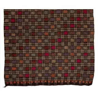 Multicolor Vintage Anatolian Jijim Kilim Rug. One of a Kind Hand-woven Carpet