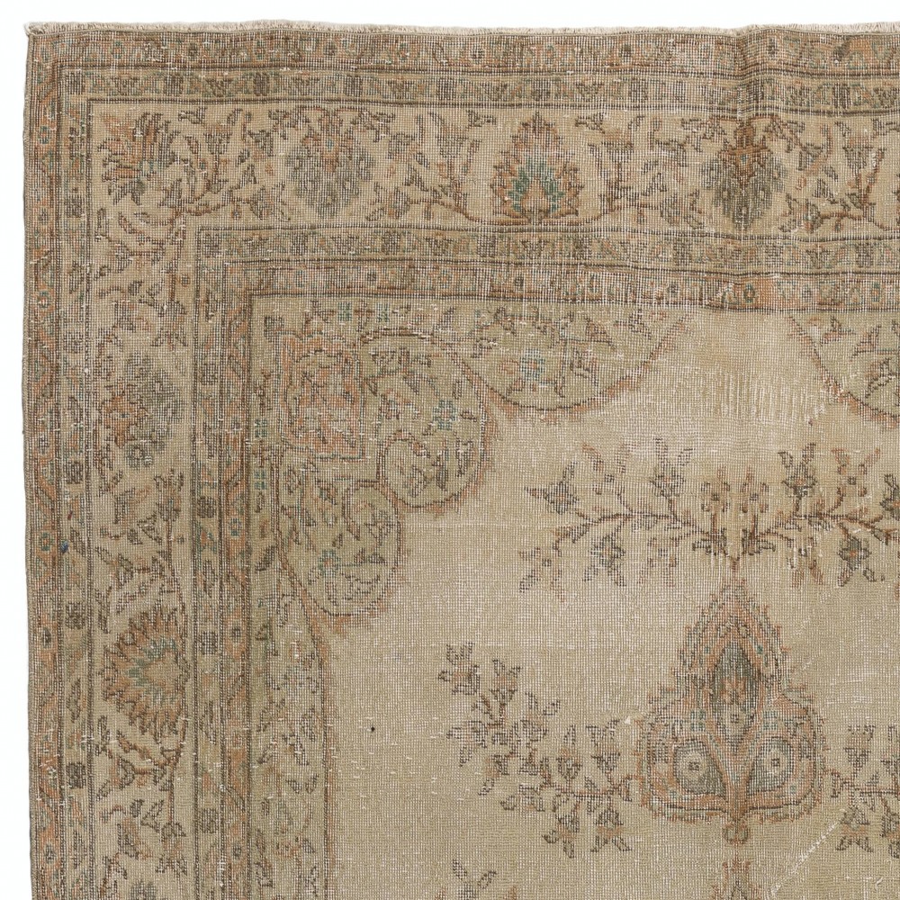 Handmade Turkish Area Rug, Vintage Large Carpet