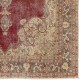 Hand-Knotted Vintage Turkish Oushak Wool Area Rug in Red and Beige