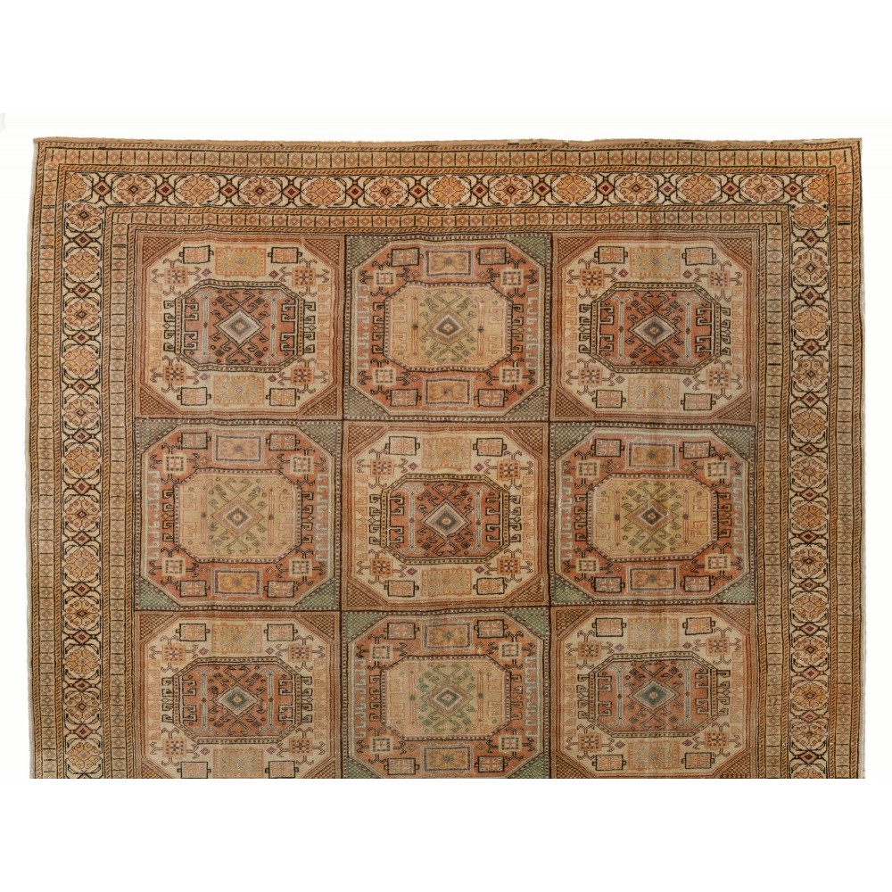 Vintage Turkish Rug, Muted Colors, Geometric Design & Tribal Patterns Vintage Turkish Rug, Muted Colors, Geometric Design & Tribal Patterns