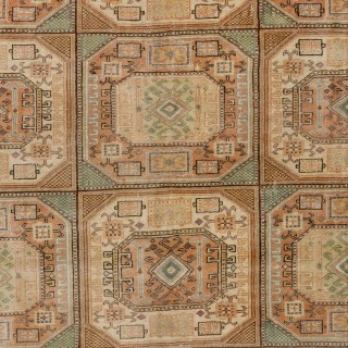 Vintage Turkish Rug, Muted Colors, Geometric Design & Tribal Patterns
