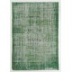 Distressed Vintage Handmade Turkish Rug in Green Color. Woolen Floor Covering
