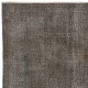 Gray Color Overdyed Handmade Vintage Turkish Rug