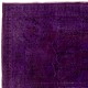 Vintage Rug Overdyed in Purple Color, Ideal for Contemporary Interiors