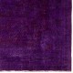 Vintage Rug Overdyed in Purple Color, Ideal for Contemporary Interiors