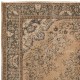 Vintage Handmade Turkish Wool Rug, Faded Peach, Apricot, Mint Green, Gray, Green & Brown Colors