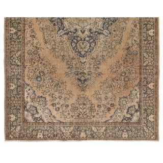 Vintage Handmade Turkish Wool Area Rug in Faded Peach, Apricot, Mint Green, Gray, Green & Brown Colors Vintage Handmade Turkish Wool Area Rug in Faded Peach, Apricot, Mint Green, Gray, Green & Brown Colors
