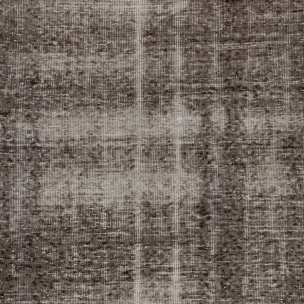 Gray Color Overdyed Distressed Vintage Turkish Rug