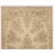 Hand-knotted Vintage Turkish Area Rug in Soft Earthy Colors