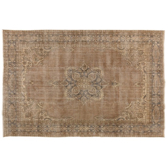 Vintage Handmade Turkish Area Rug. Fine Wool Floor Covering. Oriental Carpet.