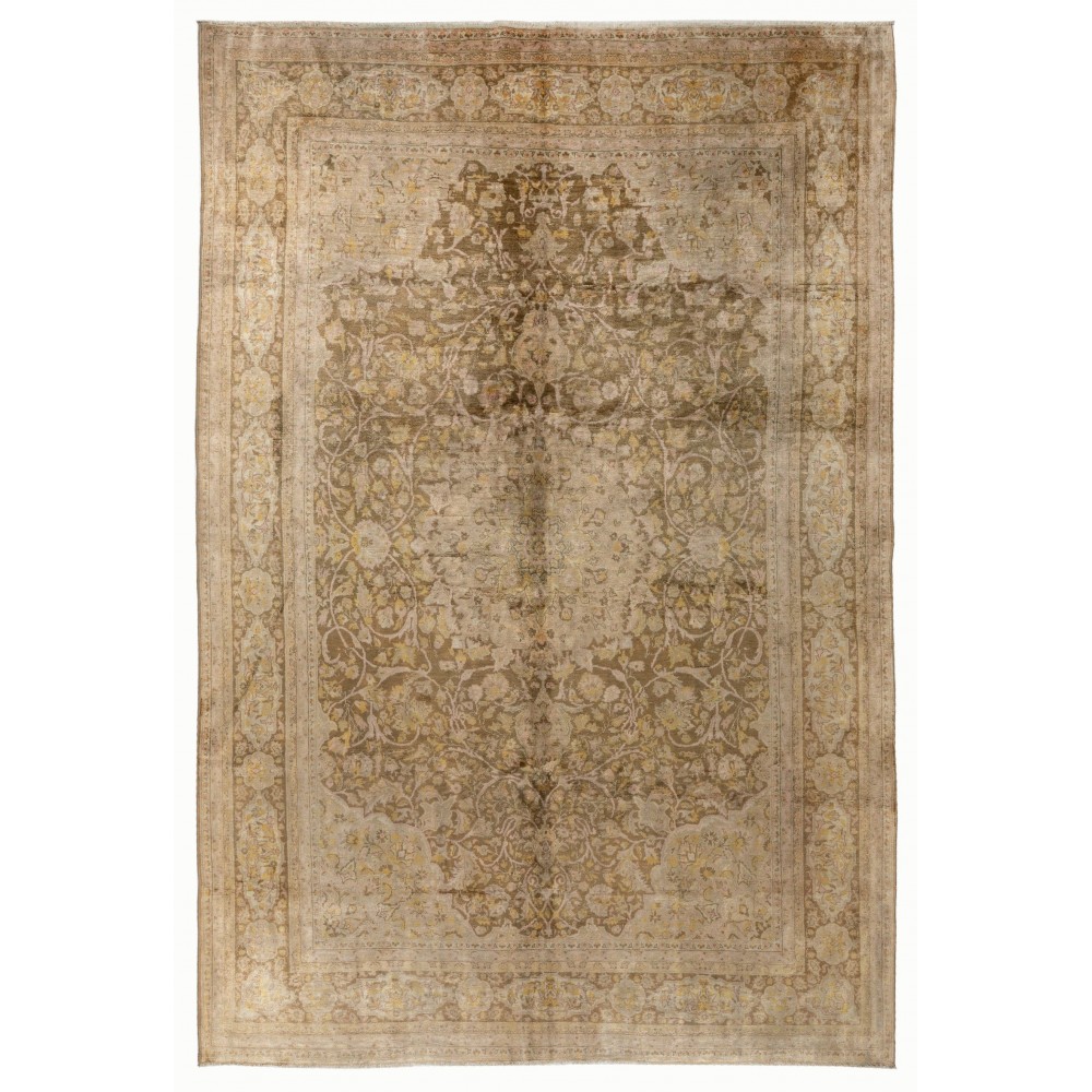 Semi Antique Turkish Sivas Rug in Soft Colors, Velvety Wool Pile