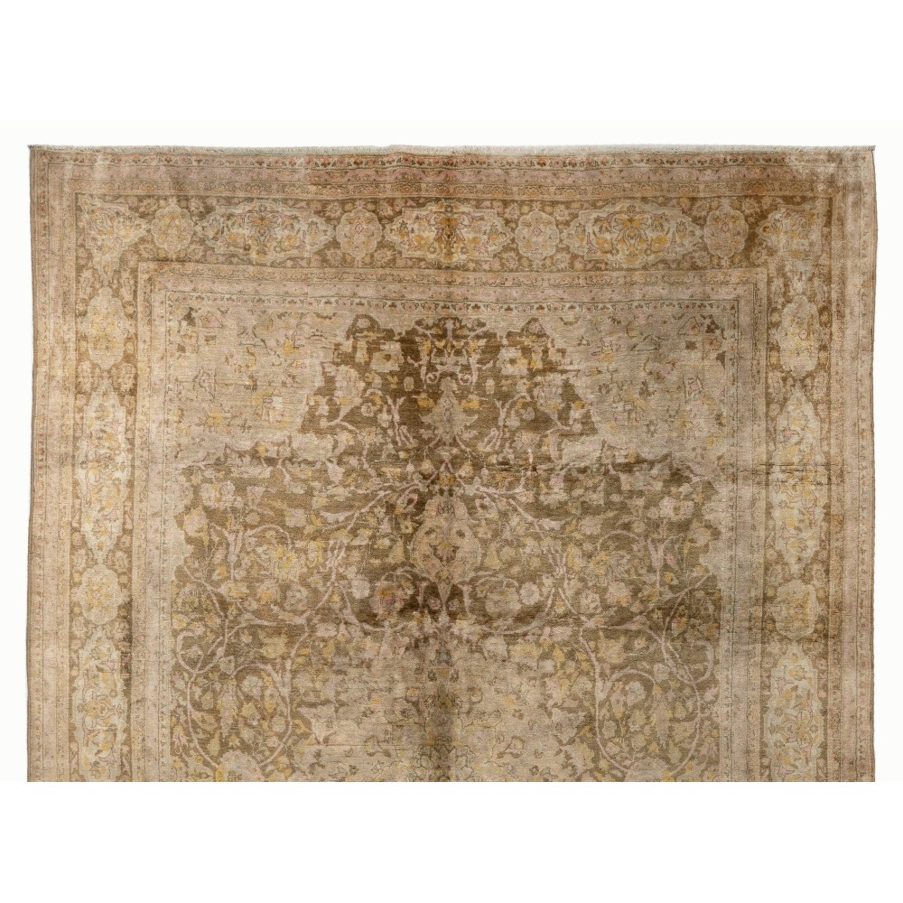 Semi Antique Turkish Sivas Rug in Soft Colors, Velvety Wool Pile Semi Antique Turkish Sivas Rug in Soft Colors, Velvety Wool Pile