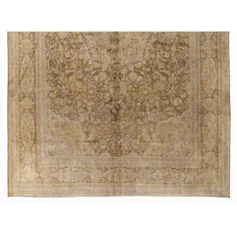 Semi Antique Turkish Sivas Rug in Soft Colors, Velvety Wool Pile Semi Antique Turkish Sivas Rug in Soft Colors, Velvety Wool Pile