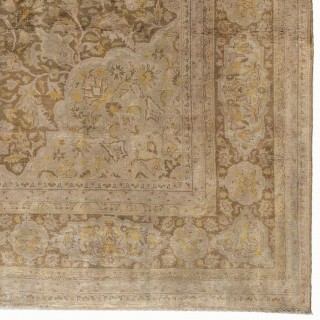 Semi Antique Turkish Sivas Rug in Soft Colors, Velvety Wool Pile