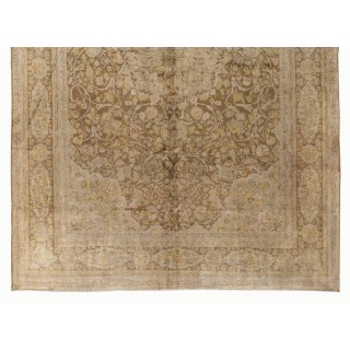 Semi Antique Turkish Sivas Rug in Soft Colors, Velvety Wool Pile