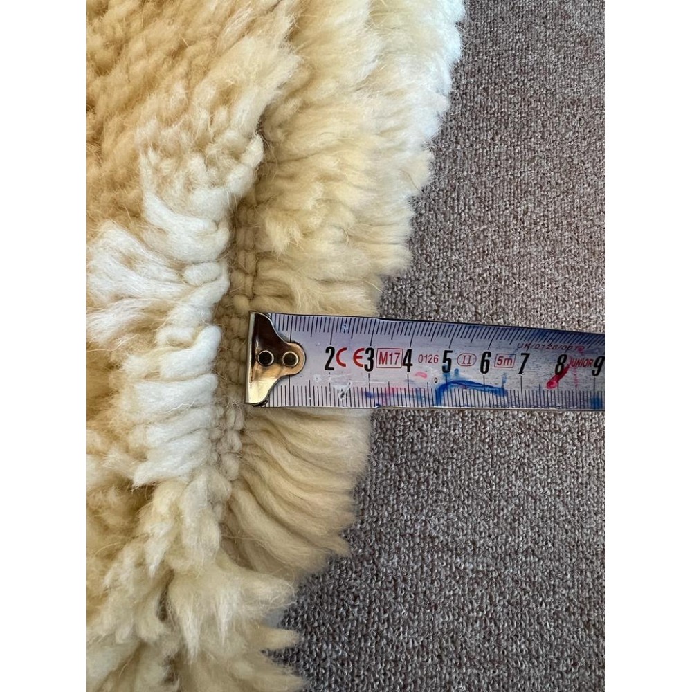 Cream Handmade Tulu Rug. 100% Natural Wool and Very Soft. Custom Shaggy Carpet