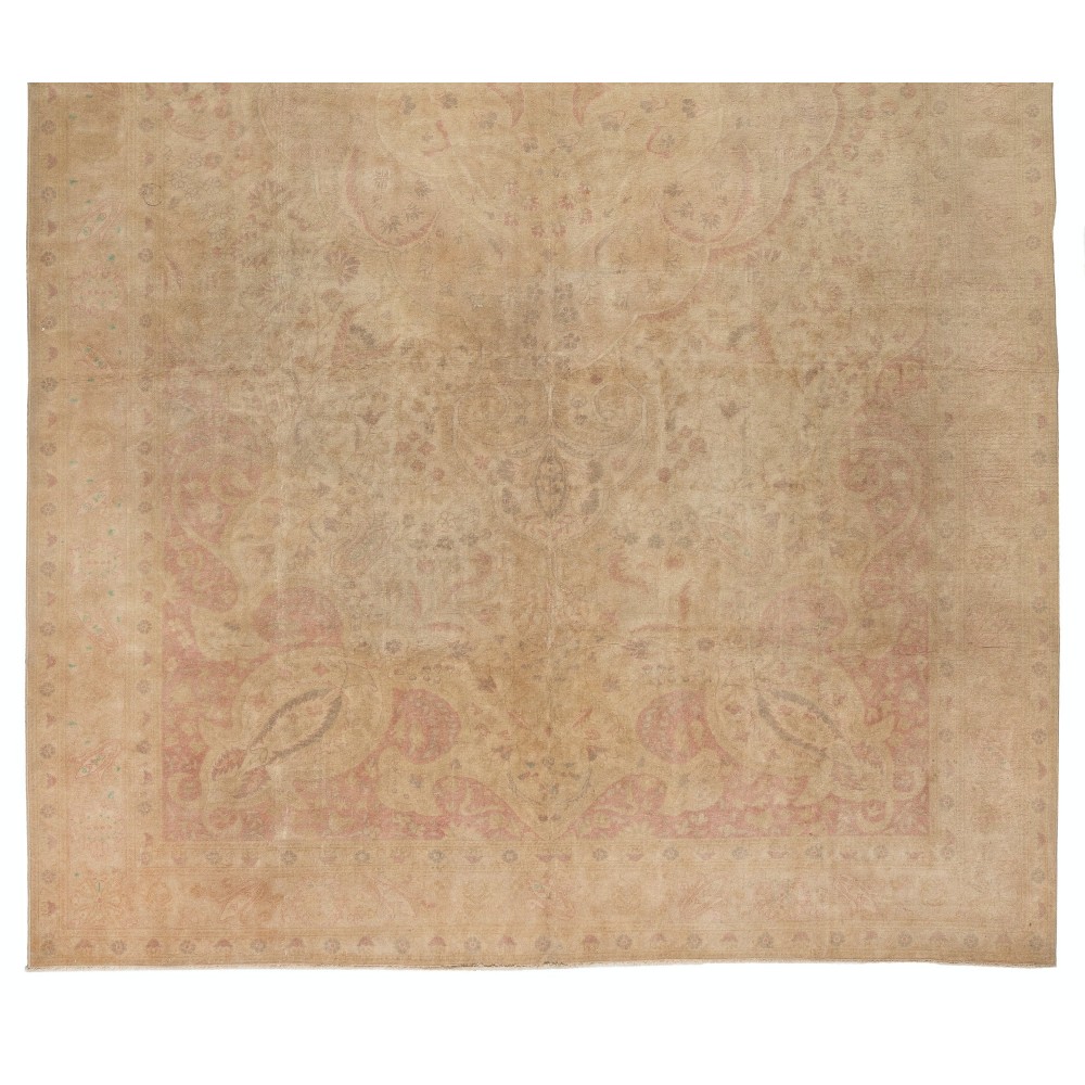 Fine Silky Sivas Carpet in Soft Colors, Vintage Wool Turkish Rug