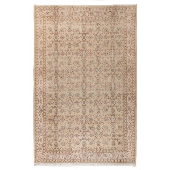 Hand Knotted Vintage Central Anatolian Area Rug with Floral Design