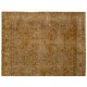 Hand-Knotted Vintage Turkish Rug Over-Dyed in Burnt Orange for Modern Interiors