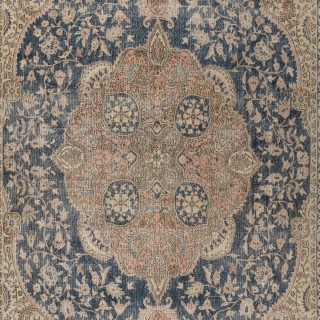 Fine Vintage Traditional Turkish Wool Rug in Soft Colors Fine Vintage Traditional Turkish Wool Rug in Soft Colors