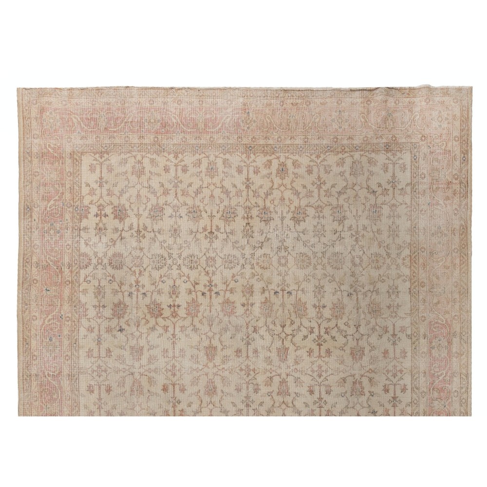 Vintage Hand Knotted Oushak Rug in Soft, Muted Colors Vintage Hand Knotted Oushak Rug in Soft, Muted Colors