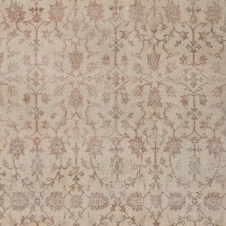 Vintage Hand Knotted Oushak Rug in Soft, Muted Colors