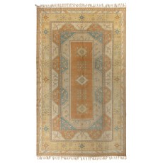 Vintage Melas Rug, Soft Earthy Colors, 100% Wool Hand Knotted Carpet