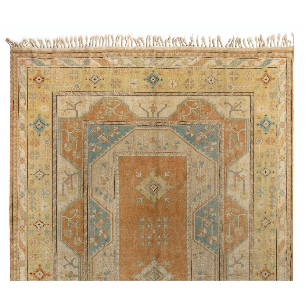 Vintage Melas Rug, Soft Earthy Colors, 100% Wool Hand Knotted Carpet Vintage Melas Rug, Soft Earthy Colors, 100% Wool Hand Knotted Carpet