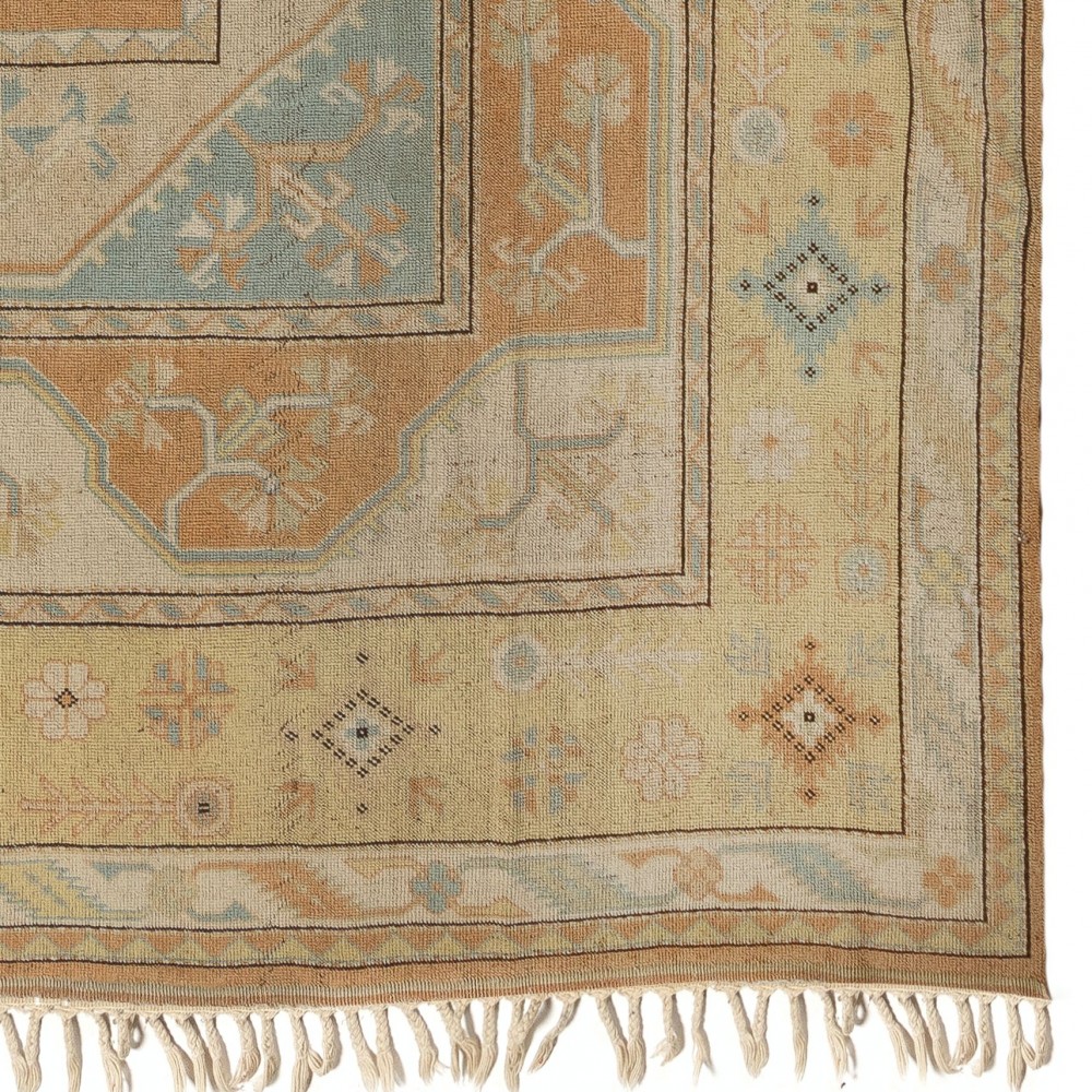 Vintage Melas Rug, Soft Earthy Colors, 100% Wool Hand Knotted Carpet