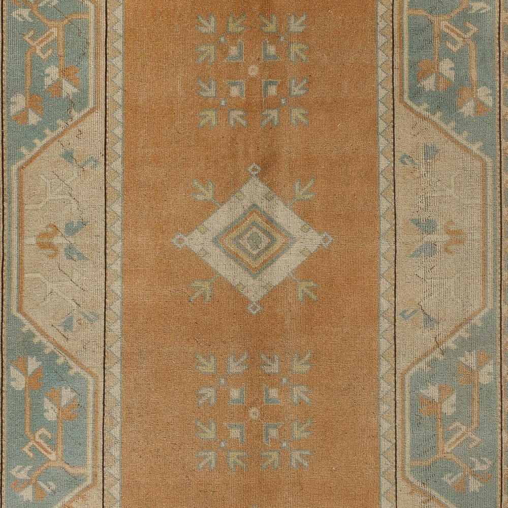 Vintage Melas Rug, Soft Earthy Colors, 100% Wool Hand Knotted Carpet