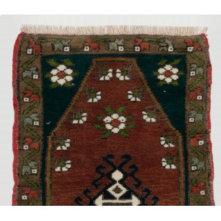 Vintage Handmade Anatolian Village Accent Rug, Doormat or Bath Mat Vintage Handmade Anatolian Village Accent Rug, Doormat or Bath Mat