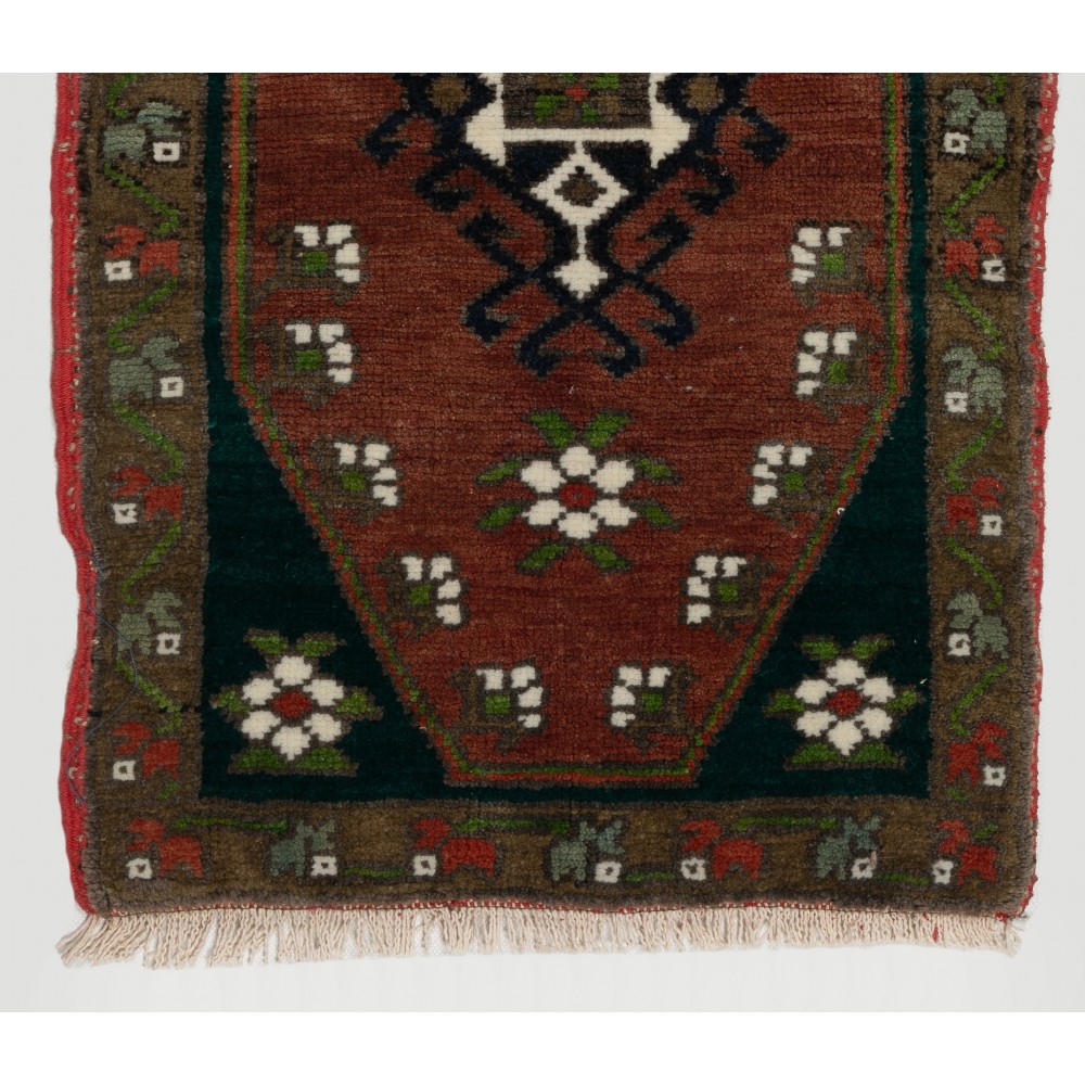 Vintage Handmade Anatolian Village Accent Rug, Doormat or Bath Mat Vintage Handmade Anatolian Village Accent Rug, Doormat or Bath Mat